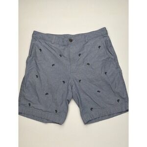 Brooks Brothers Red Fleece Mens Blue Chambray Paisley Embroidered Shorts W36